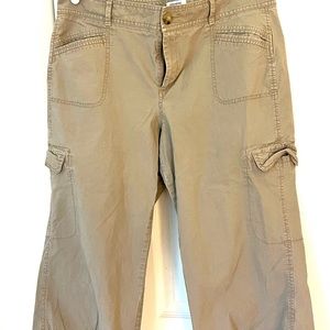 Khaki cargo capris - size 16